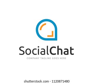 Social Chat App Logo Design Template Vector