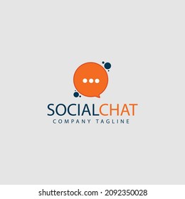 Diseño de logotipo de chat social para aplicación de chats y web
