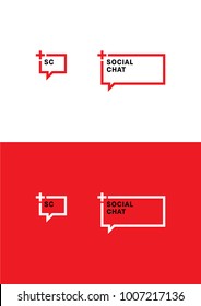 Social chat logo template.