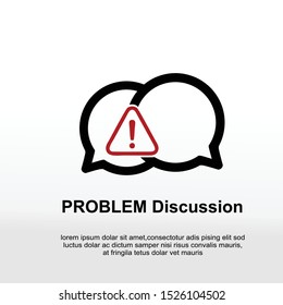 Social chat warning icon. App messaging alert symbol. Mobile texting error sign in circle outline. Vector illustration. problem discussion icon. - Powered by Shutterstock - Get 15% off with code: PIKWIZARD15