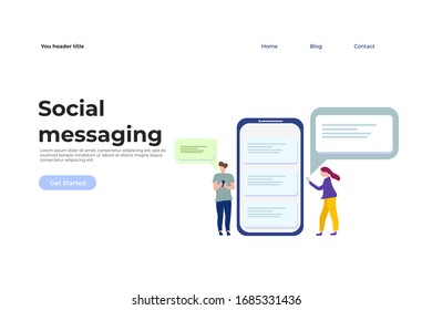 Social chatting concept illustration concept for web landing page template, banner, and presentation