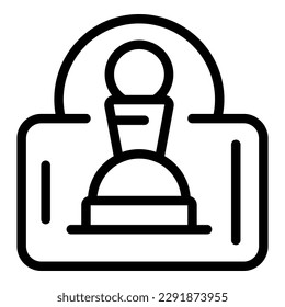 Social chess icon outline vector. Game board. Computer bet