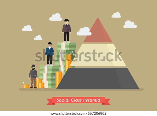 Social class pyramid.\
Vector illustration