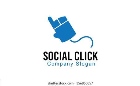 Social Click Mouse Logo Vector Symbol Design Illustration