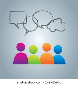 social clouds  over blue background vector illustration 