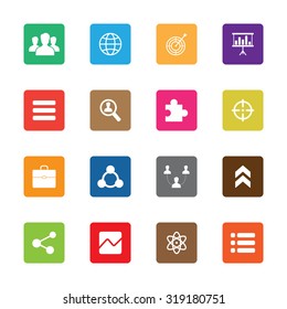 Social colored vector icons set for web and mobile