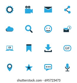 Social Colorful Icons Set. Collection Of Animation, Chatting, Cloud And Other Elements. Also Includes Symbols Such As Chat, Envelope, Conversation.