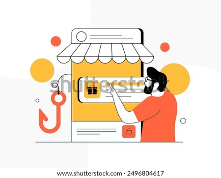 Social commerce customer loyalty strategy concept. E-Commerce customer retention digital marketing. Customer loyalty program and retail rewards modern vector illustration isolated on white background