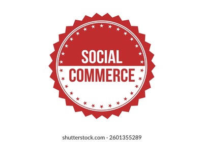 Social commerce red ribbon label banner.