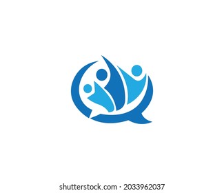 Soziale Kommunikation und Chat Logo Design Vektorvorlage.