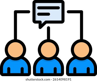 Social Communication Icon Lineal Color Vector Illustration