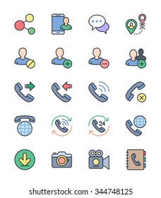Social Communication icons, Color set - Vector Illustration