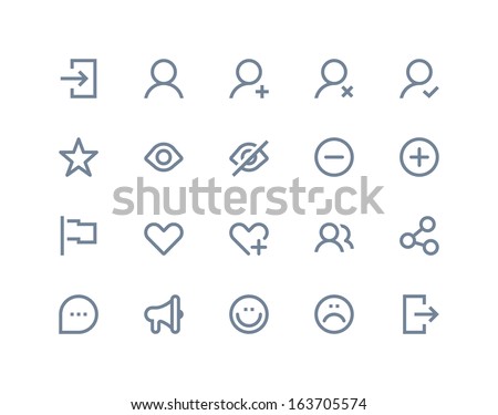 Social and communication icons. Line series