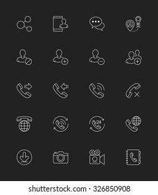 Social Communication icons, Thin line - Vector Illustration