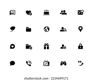 Social Communications Icon Set - 32px Solid