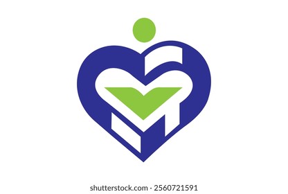 Social Community Design Logo with love care human icon