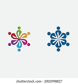 Social community group of people vector icon or logo