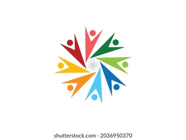 Social community group of people vector icon or logo