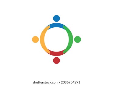 Social community group of people vector icon or logo