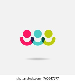 Social community group of people vector icon or logo