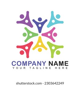 Plantilla de diseño vectorial del logotipo de la comunidad social.