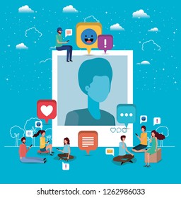 social community with man profile picture