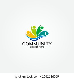 Social Community Network Icon Logo Template Design