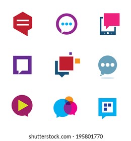 Social Community Share And Interaction Chat Bubble Message Icon Logo Elements