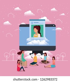 social community using smartphones with computer