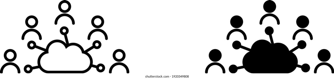Social computing icon , vector illustration