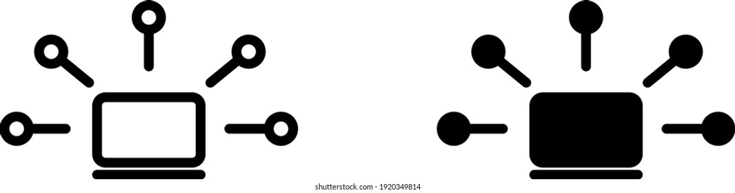 Icono de computación social, ilustración vectorial