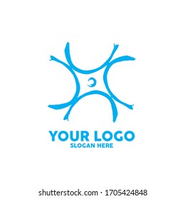 Social concept vector logo design template. Science technology abstract icon - vector logo. Teamwork symbol. Social Network. Community icon.