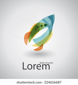Social concept vector logo design template. Science technology abstract icon - vector logo.  Rocket icon. Vector illustration.