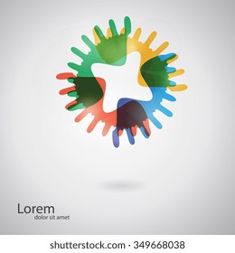 Social concept vector logo design template. Science technology abstract icon - vector logo. Teamwork symbol. Social Network. Community icon.