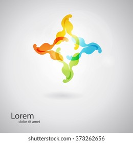 Social concept vector logo design template. Science technology abstract icon - vector logo. Teamwork symbol. Social Network.