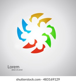Social concept vector logo design template. Science technology abstract icon - vector logo. Teamwork symbol. Social Network. Community icon.