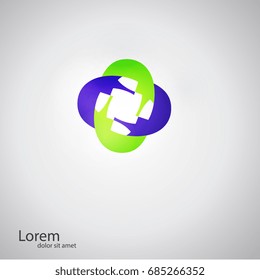 Social concept vector logo design template. Science technology abstract icon - vector logo. Teamwork symbol. Community icon.
