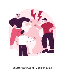 Social conflict abstract concept vector illustration. Social relations, interaction power, conflict between classes, multiracial angry people, school bullying, abuse, aggressive abstract metaphor.