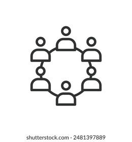 Social connectedness, in line design. Social connectedness, community, relationships, belonging, on white background vector. Social connectedness editable stroke icon.