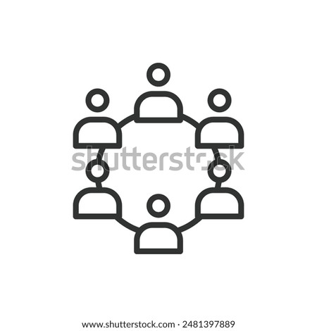 Social connectedness, in line design. Social connectedness, community, relationships, belonging, on white background vector. Social connectedness editable stroke icon.