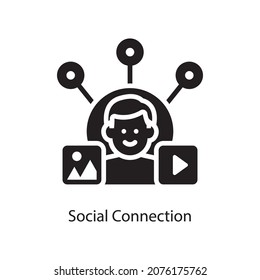 Social Connection vector Solid Icon Design illustration. Social Media Symbol on White background EPS 10 File
