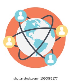 
Social connections around the globe concept of global communication
