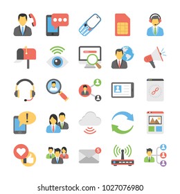 
Social Connections Flat Icons
