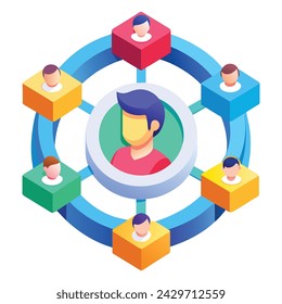 Social contact 3d shape vector illustration on white background
