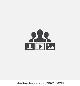 social content base icon. Simple sign illustration. social content symbol design. Can be used for web, print and mobile