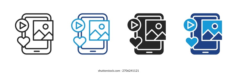 Conjunto de iconos de contenido social colección de estilos múltiples