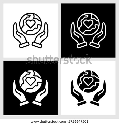 Social Contribution Icon with Black and White Background