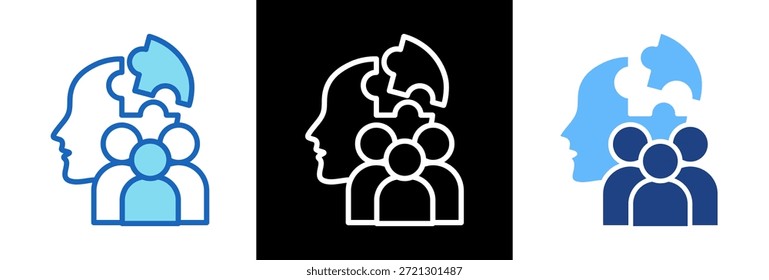 Ícone de Contribuição Social Ilustração de Vetor de Estilo Triplo
