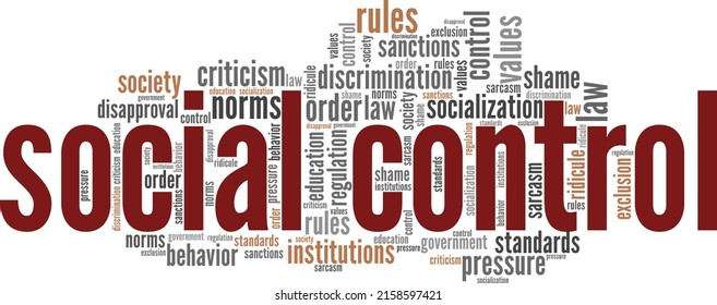 Social Control word cloud conceptual design isolated on white background.