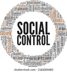 Social Control word cloud conceptual design isolated on white background.